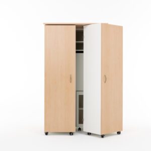 Sewing station, sewing furniture, compact sewing station, sewing machine storage, RMF Sewing Furniture